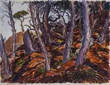 Stanley Wood, Thicket - Top of Mountain, 1925, watercolor on paper