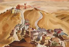 Charles Payzant, Gold City, watercolor on paper