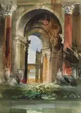 Kenneth George Potter, Palace of Fine Arts, San Francisco, watercolor on paperboard