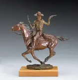 Earle Erik Heikka, Road Agent, unsigned and inscribed 'Van Kirk Nelson 22/30 Classic Bronze' (on the bronze base)