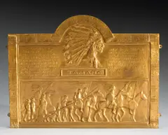 Edward Field, A Plaque of the Chief Tamaha, The Rising Moose, 1911, bronze