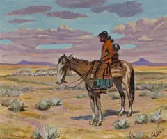 Carl Schmidt, Shepherdess and her Flock (No. 1038), oil on board