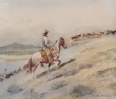 The Uphill Trail by Edward Borein, watercolor on paper, offered Nov 2008