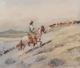 The Uphill Trail by Edward Borein, watercolor on paper, offered Nov 2008