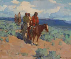 The Navajos by Edgar Alwin Payne, oil on canvas, offered Nov 2008