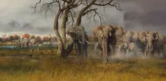 Gary R. Swanson, Monarchs of the Plain, 1987, oil on canvas