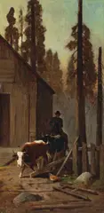 William Hahn, Bringing the Cattle Home, 1880, oil on canvas