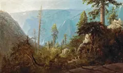 Charles Dorman Robinson, Deer in an Expansive Landscape, Yosemite, 1884, oil on canvas
