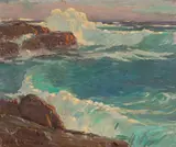 Edgar Alwin Payne, Rough Seas along a Rocky Coast, oil on canvas