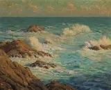 Coastal Scene by Granville Redmond, oil on canvas, sold Nov 2008