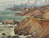 Ray Strong, Above the Golden Gate, oil on masonite