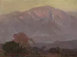 Purple Foothills - San Gabriel Mountains by Edgar Alwin Payne, oil on board, offered Nov 2008