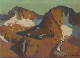 Sierra Glaciers at Dawn by Franz Bischoff, oil on board, sold Nov 2008