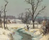 The Farm in Winter by Maurice Braun, oil on canvas, offered Nov 2008