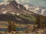 Sierra Slopes and Lake by Edgar Alwin Payne, oil on board, sold Nov 2008
