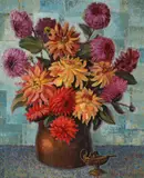 Dahlias by Elsie Palmer Payne, oil on canvas, offered Nov 2008