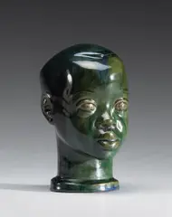 Sargent Claude Johnson, Head of a Youth, glazed ceramic