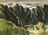 Milford Zornes, Memory of Halawa Valley, Hawaii