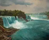 American School, Niagara Falls, oil on board