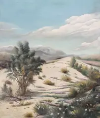 Louis Emiel Chappel, Desert Hillscape, oil on canvas