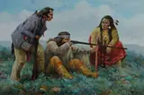 Troy Denton, Native American Hunters, oil on canvas