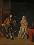 Gabriel Metsu, The Hunter and a Woman, oil on canvas