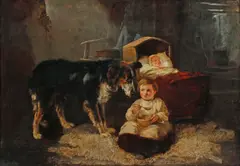 William Walker Morris, Cottage Interior with Child, 2022, oil on canvas