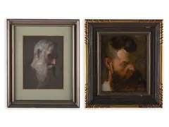 Karel Javůrek, Two Portraits of Men, Second half of 19th century, Oil on canvas, oil on paper