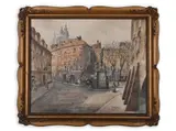 Alois Ježek, Lesser Town in Prague, 1935, Watercolour on paper