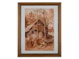 Vratislav Nechleba, Cottage Near the Forest, 1917, Ink and wash drawing, pencil, paper