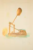 Claes Oldenburg, Proposed Colossal Monument for Alcatraz Island, San Francisco, in the Form of a Colossal Drum Pedal, #2, 1973, Farboffsetlithografie auf Velin