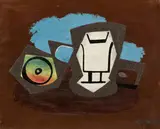 Pablo Picasso, Pomme et Verre, 1923, Öl und Sand auf Leinwand