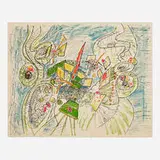 Roberto Sebastian Matta, L'Espace del viva, 1972, lithograph in colors