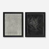 Victor Vasarely, Two works from the Cinetique series, 1973, screenprint in two parts on paper and mylar