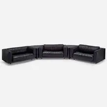 Cini Boeri, Gradual System seating with tables, 1973, leather, ABS plastic, fiberglass