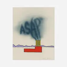 Larry Johnson, The ASAP Factory, 1992, acrylic on acetate, paper