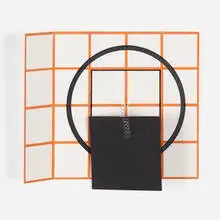 Channa Horwitz, Falling Square, 2005, paint, nail and wire on cardstock
