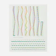 Channa Horwitz, Sonakinatography Composition XVIII, 1987, casein and ink on mylar graph paper