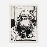 No Title (Only objects are) by Raymond Pettibon, 1987, ink on paper, sold Oct 2022