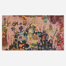 Ynez Johnston, Untitled, c. 1955, oil on canvas mounted to paperboard