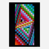 Victor Vasarely, Tridim, c. 1980, vinyl collage on Plexiglas