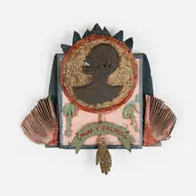 Alison Saar, Palma y Palmera, 1984, wood, tin, latex paint, palm frond, wax plastic