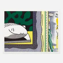 Roy Lichtenstein, Two Paintings: Sleeping Muse (from the Paintings series), 1984, woodcut, lithograph, screenprint in colors on Arches 88