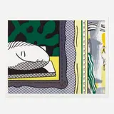 Two Paintings: Sleeping Muse (from the Paintings series) by Roy Lichtenstein, 1984, woodcut, lithograph, screenprint in colors on Arches 88, sold Oct 2022