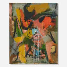 Esteban Vicente, Untitled, 1953, oil on paperboard mounted to cardboard