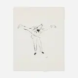 David Hockney, Untitled (Punchinello), ink on paper