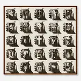 Wallace Berman, Untitled (C3-Cross, Al-White Horse), 1975, Verifax collage in artist's frame