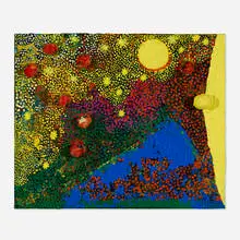 Michael Buthe, Untitled, 1993, mixed media with snail shells on canvas