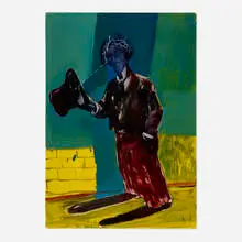 Alessandro Pessoli, Tristan Shandy, 2004, oil and enamel on paper