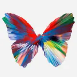 Butterfly Spin Painting by Damien Hirst, 2009, acrylic on paper, sold Dec 2024